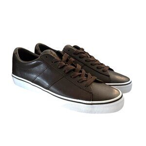 Polo Ralph Lauren Men's  Sayer SK-VLC Leather Brown Shoes Sneakers Size 8D NIB